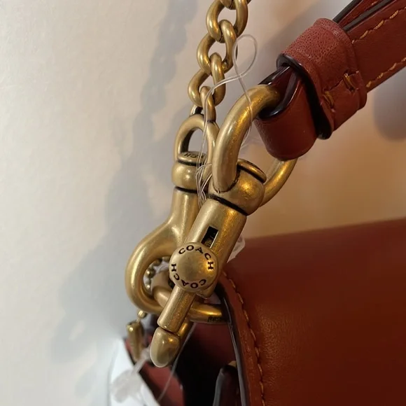 Coach Tabby Crossbody Wristlet Brass/Rust NWT - Picture 7 of 17